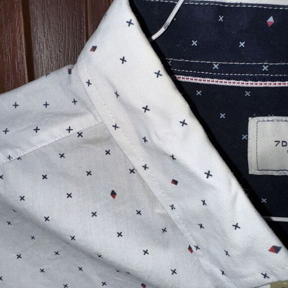 7 Diamonds Vision Quest Shirt Men's 2X Short Sleeve geometric pattern Button Up - Picture 6 of 8